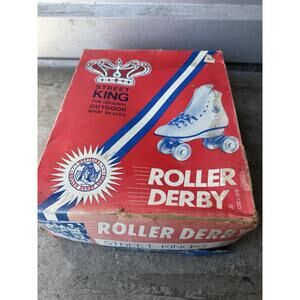 VINTAGE NOS Roller Derby Street King Outdoor Skate Shoes White SIZE 5